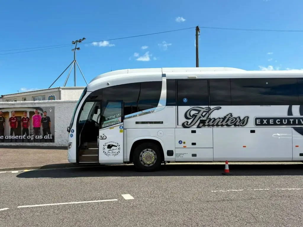 Hunters Executive Coaches at Arbroath FC with Stirling Albion